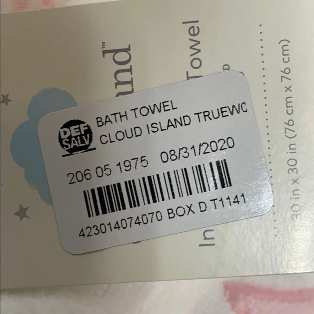NWT Infant Unicorn Horn Cloud Island True Bath Towel